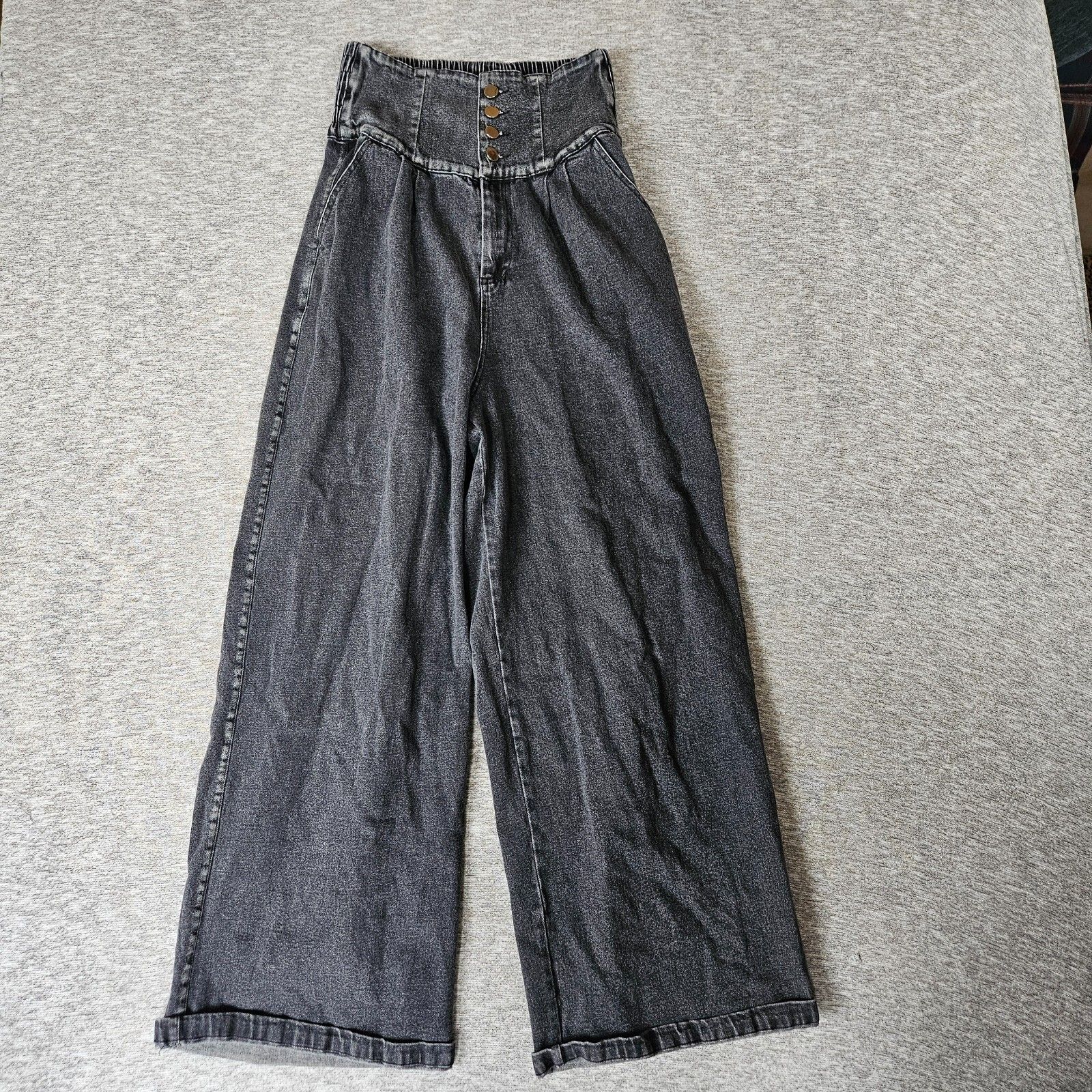 Vtg Eminence Grise Wide Legged Baggy Jeans Y2k Skater Sz Medium Faded Black